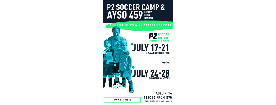P2Soccer Soccer Camp Jul 17-21 at Macomb Corners
